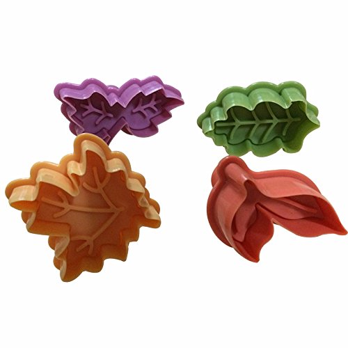Joinor Cake Leaves Baking Pie Crust Cutters Set of 4
