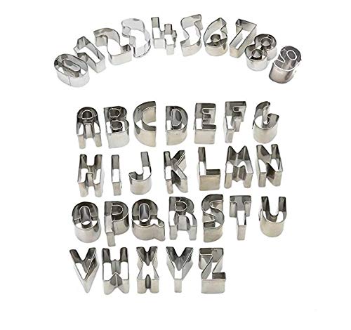 Mini Alphabet and Number Cookie Cutters, Set of 36