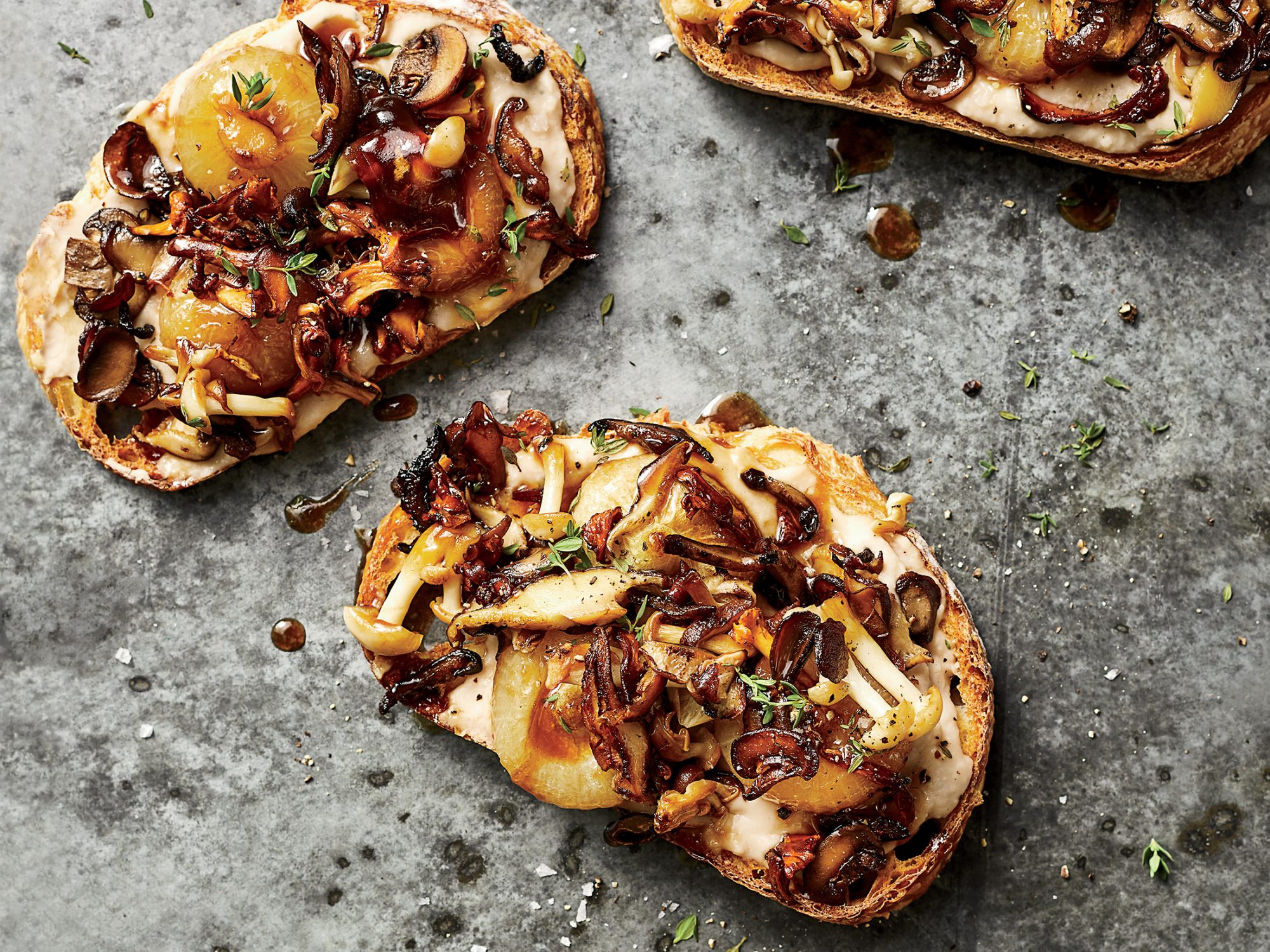 Mushroom and Marsala-Onion Tartines