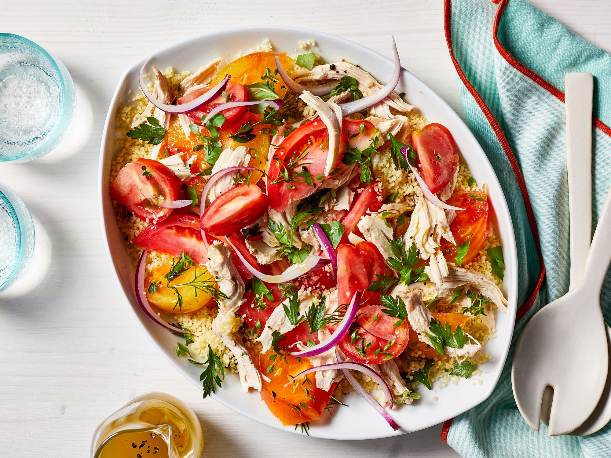 mr- Heirloom Tomato-Herb Salad with Chicken and Couscous