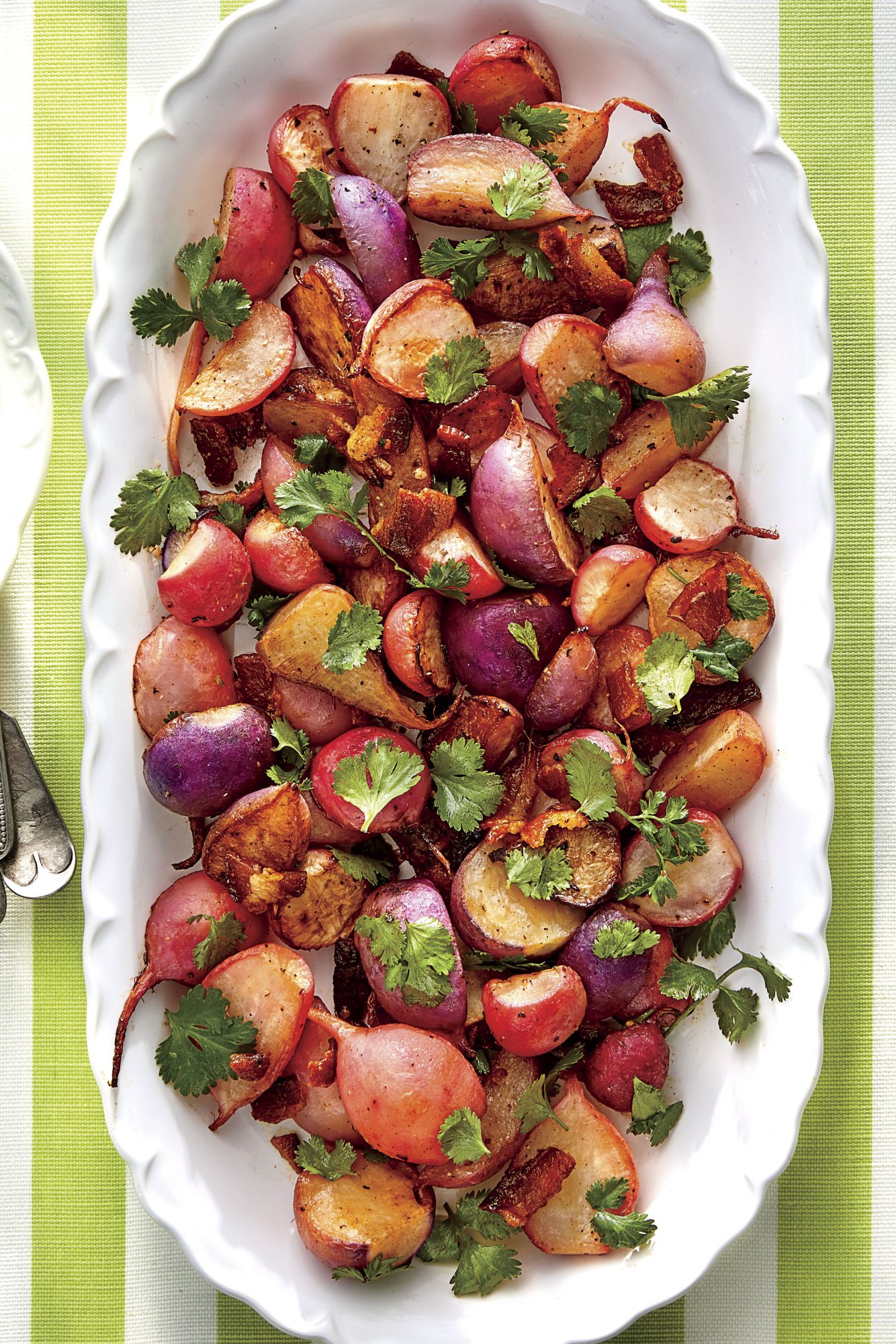 Saut&eacute;ed Radishes with Bacon and Cilantro 