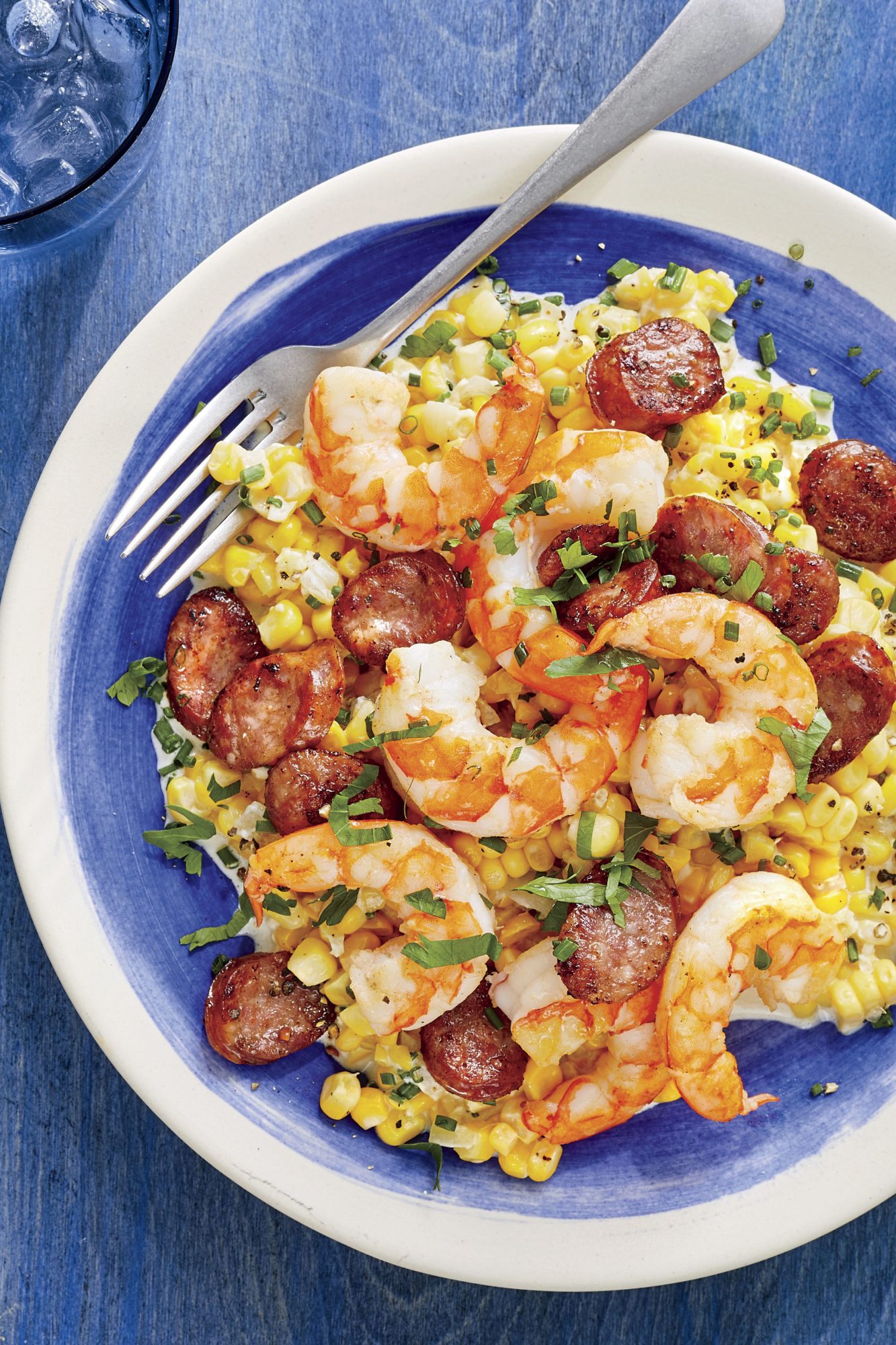 Skillet Corn with Shrimp and Sausage