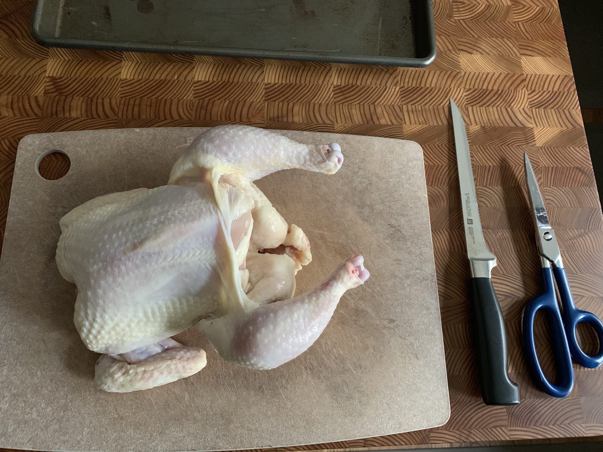 Cutting Chicken whole under skin