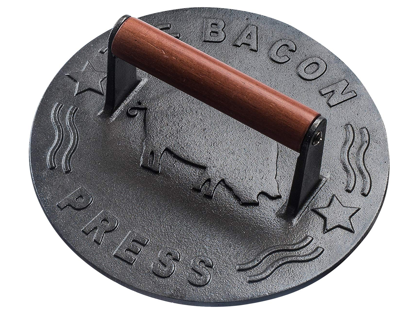 Bellemain Cast Iron Heavy-Duty Bacon Press With Wood Handle