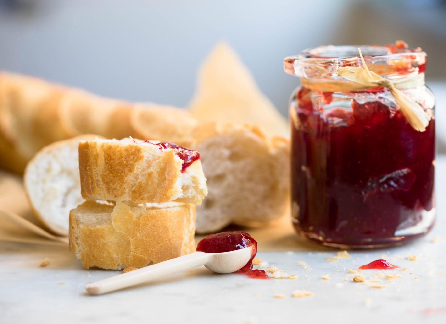 Baguette and jam
