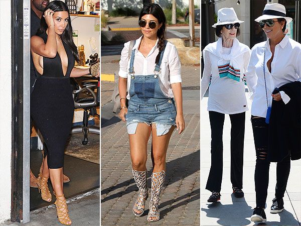 Kim Kardashian, Kourtney Kardashian and Kris Jenner style