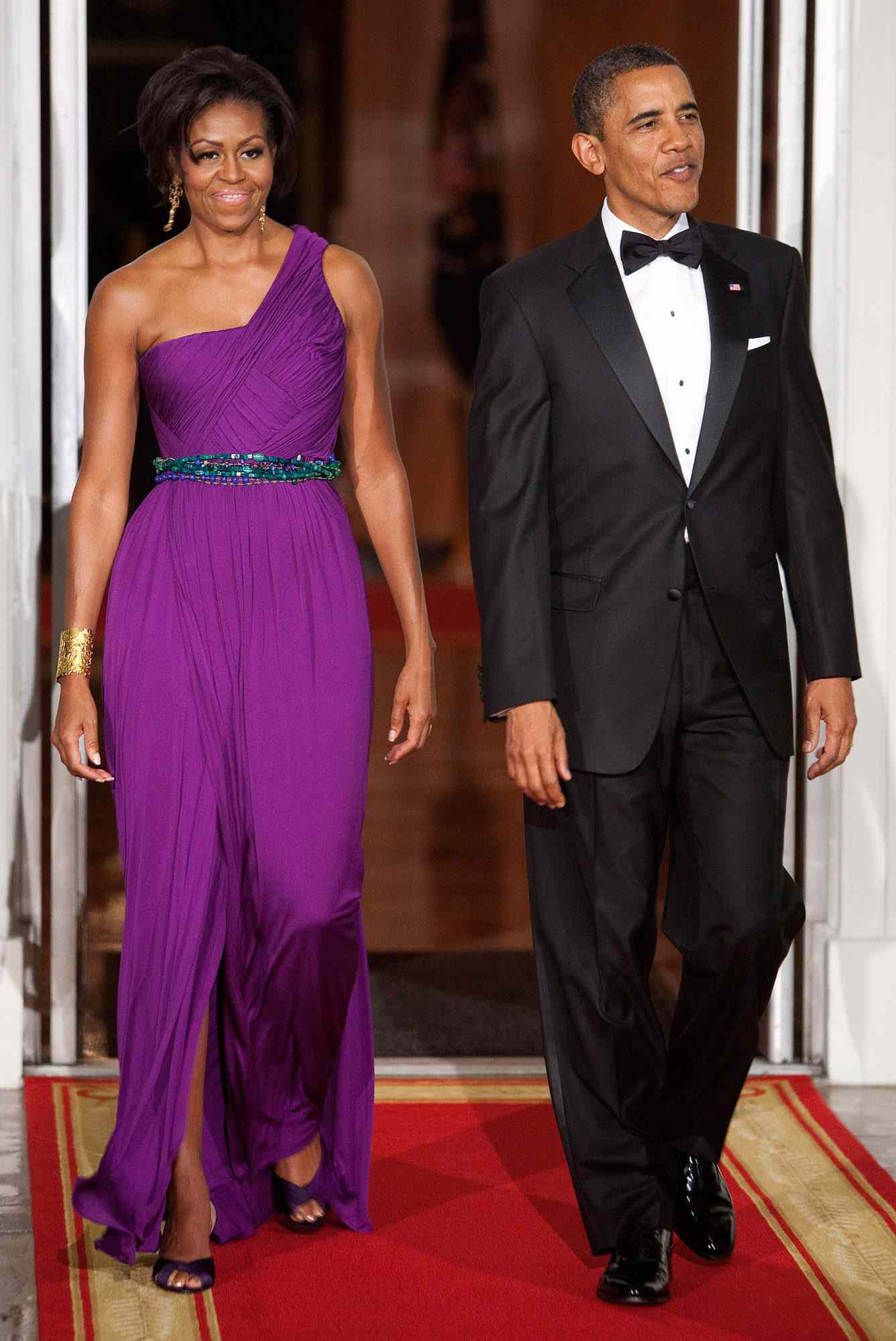 President Obama And Michelle Obama Welcome President And First Lady Kim To The State Dinner