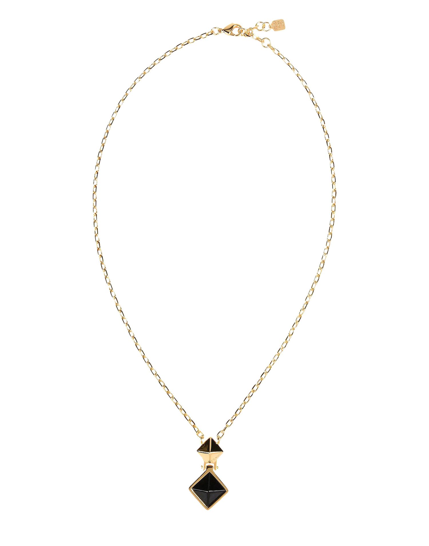 BLACK AND GOLD PYRAMID CHAIN NECKLACE