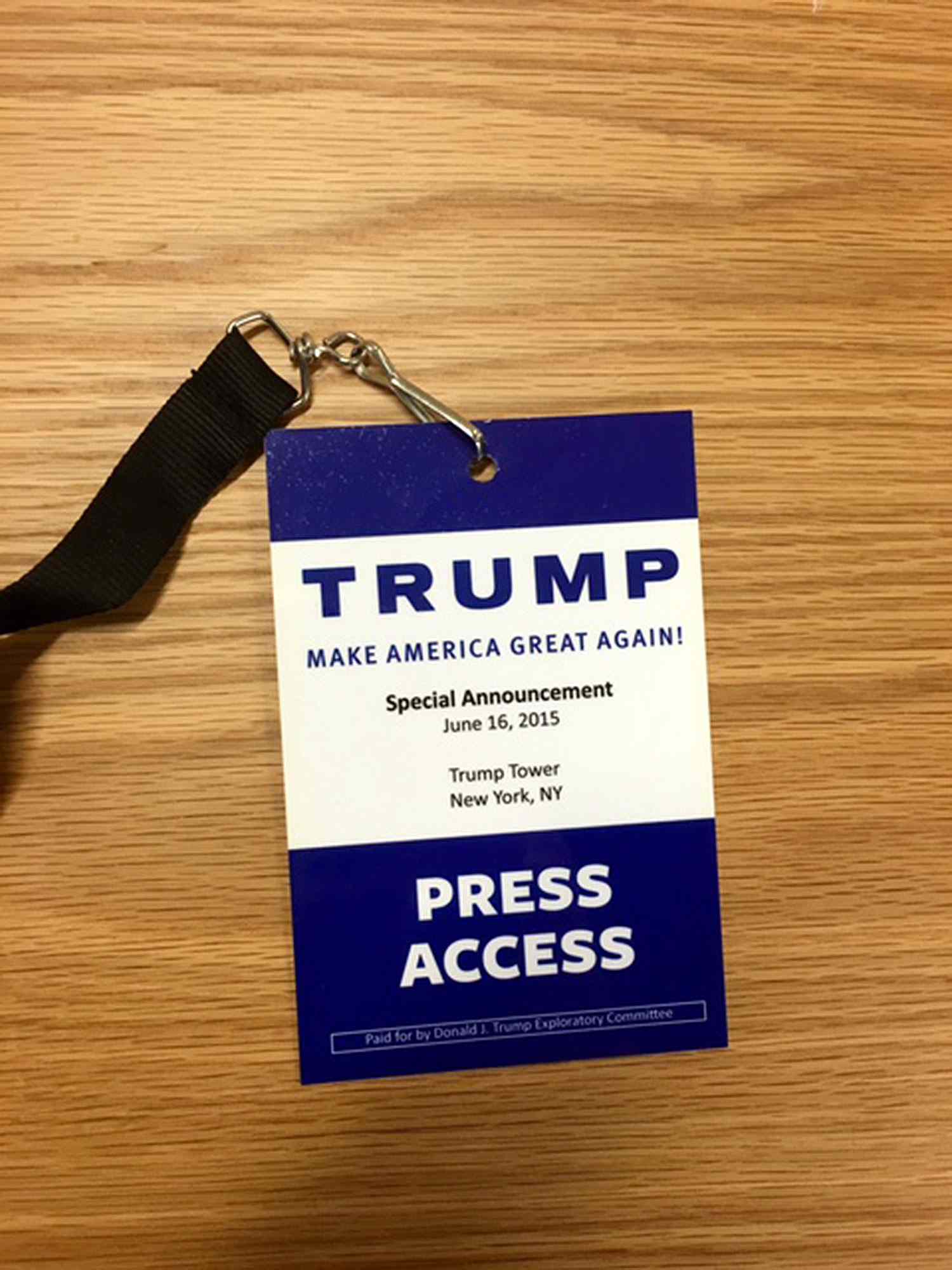 Trump Press Pass