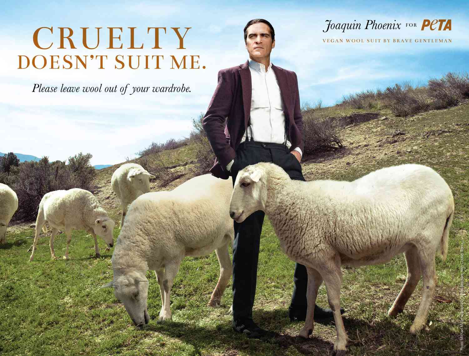 Joaquin Phoenix anti-wool PETA campaign