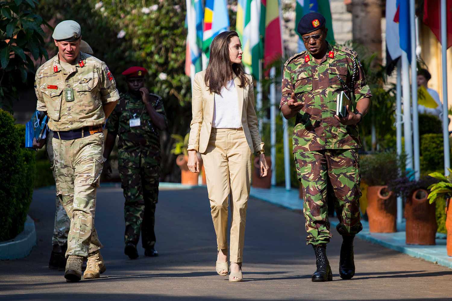 Angelina Jolie Visits British Peace Support Team In Kenya, Africa - Tuesday 20th June 2017