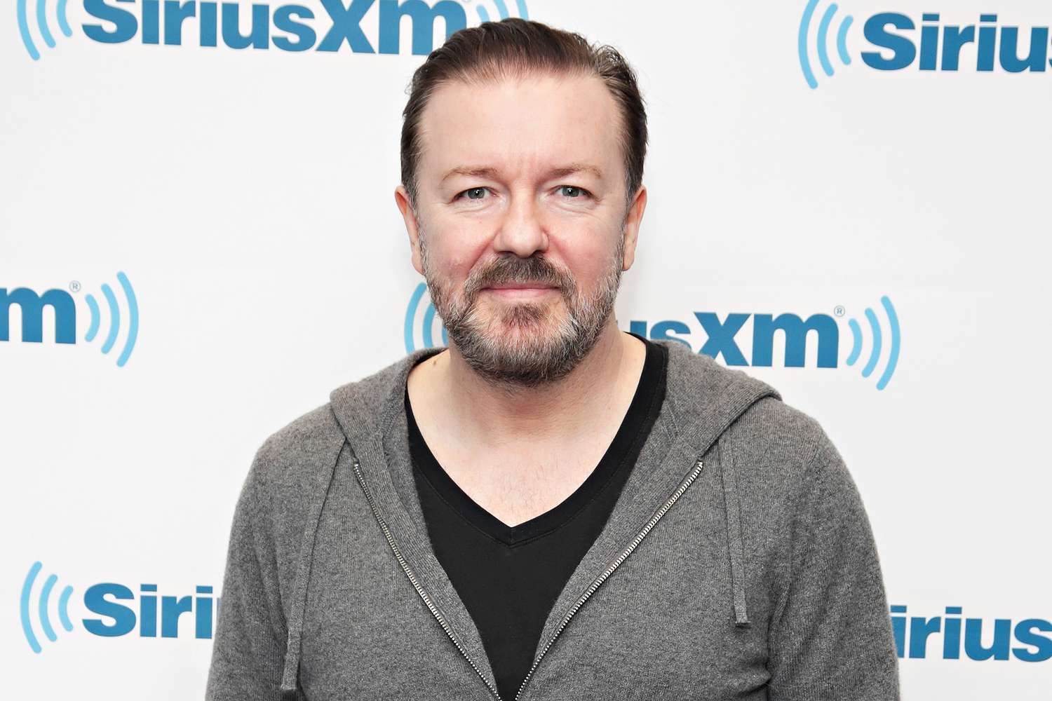 Actor And Comedian Ricky Gervais Interviewed For SiriusXM's Town Hall Series With Hosts Jim Norton & Sam Roberts