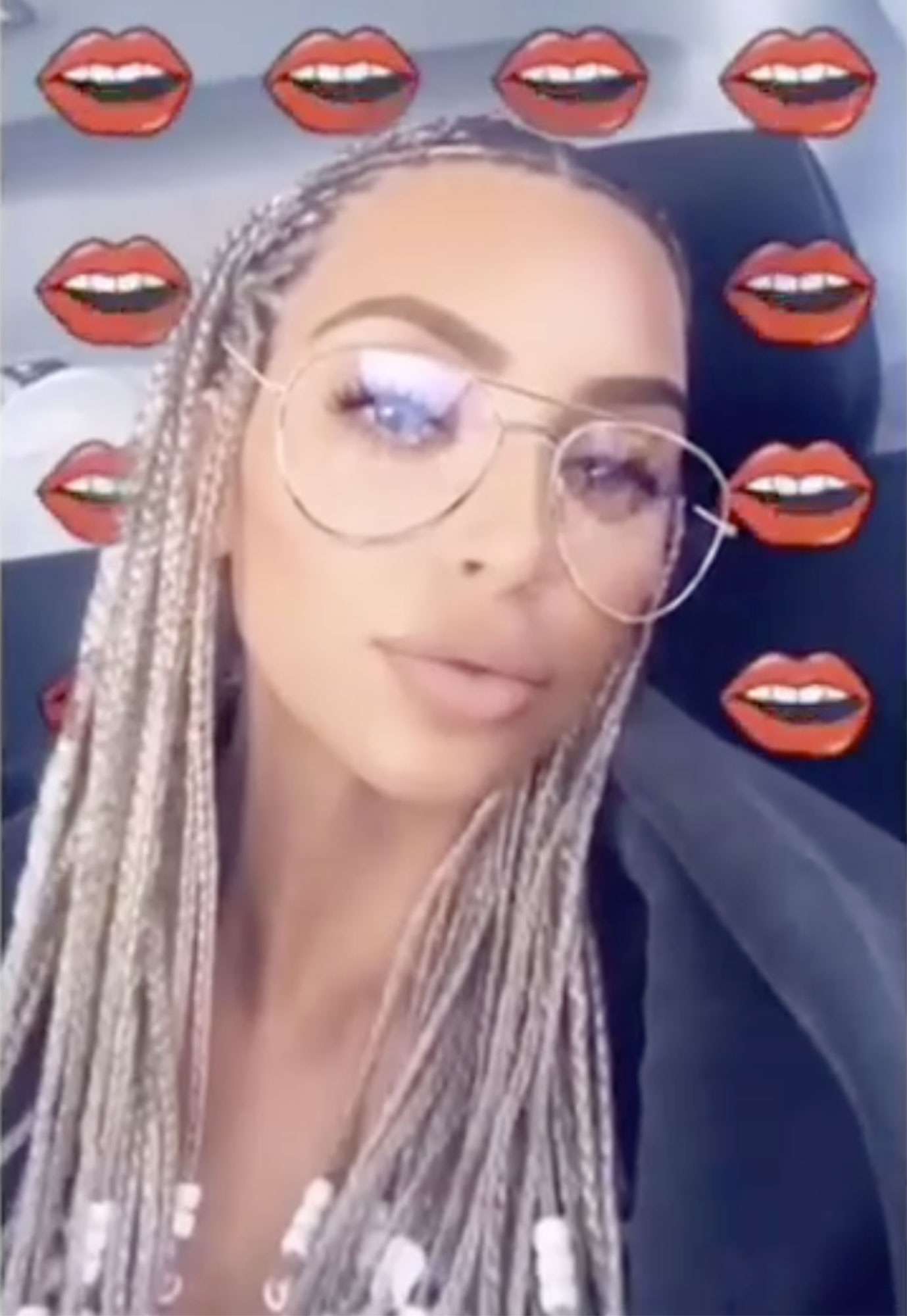 Kim Kardashian braidsCredit: Kim Kardashian/Snapchat