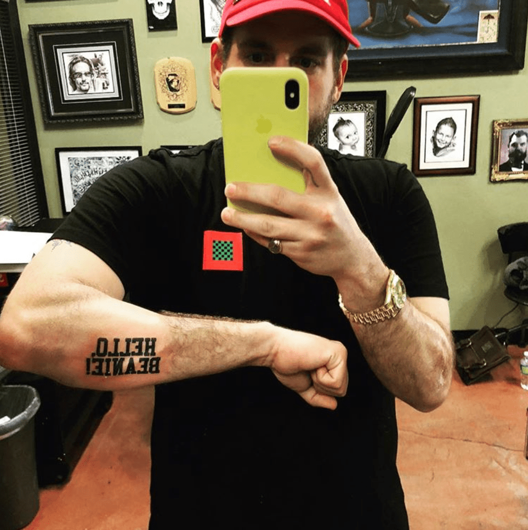 Jonah Hill Gets Tattoo of His Sister Beanie Feldstein's Name on Arm |  PEOPLE.com