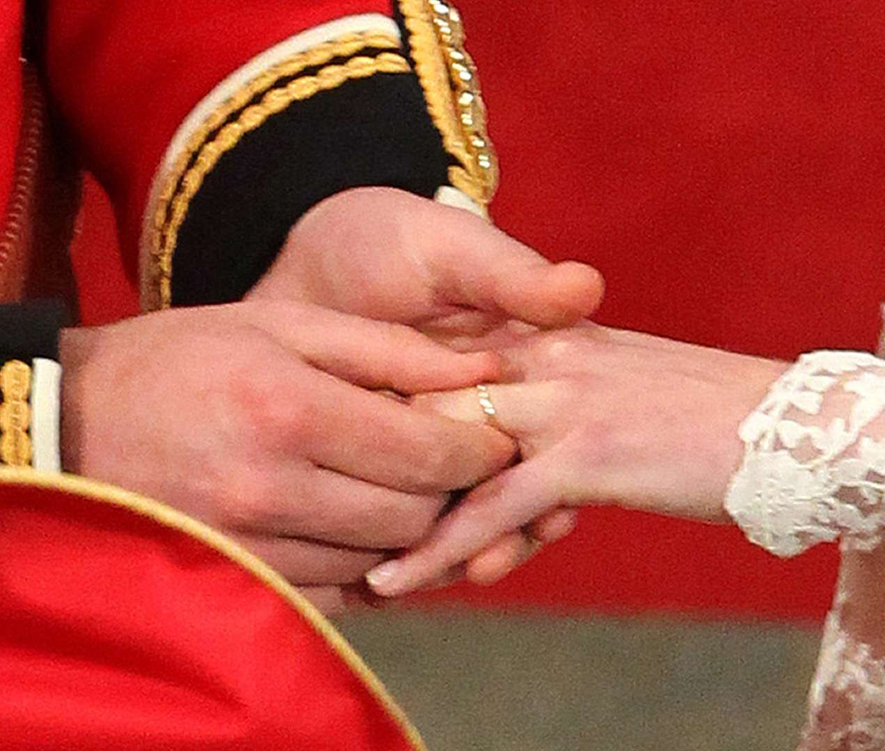 Britain's Prince William puts the ring o