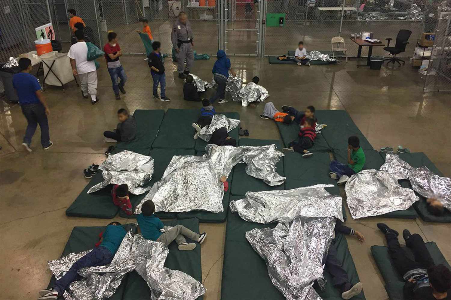 McAllen processing center for people crossing the US border., USA - 18 Jun 2018