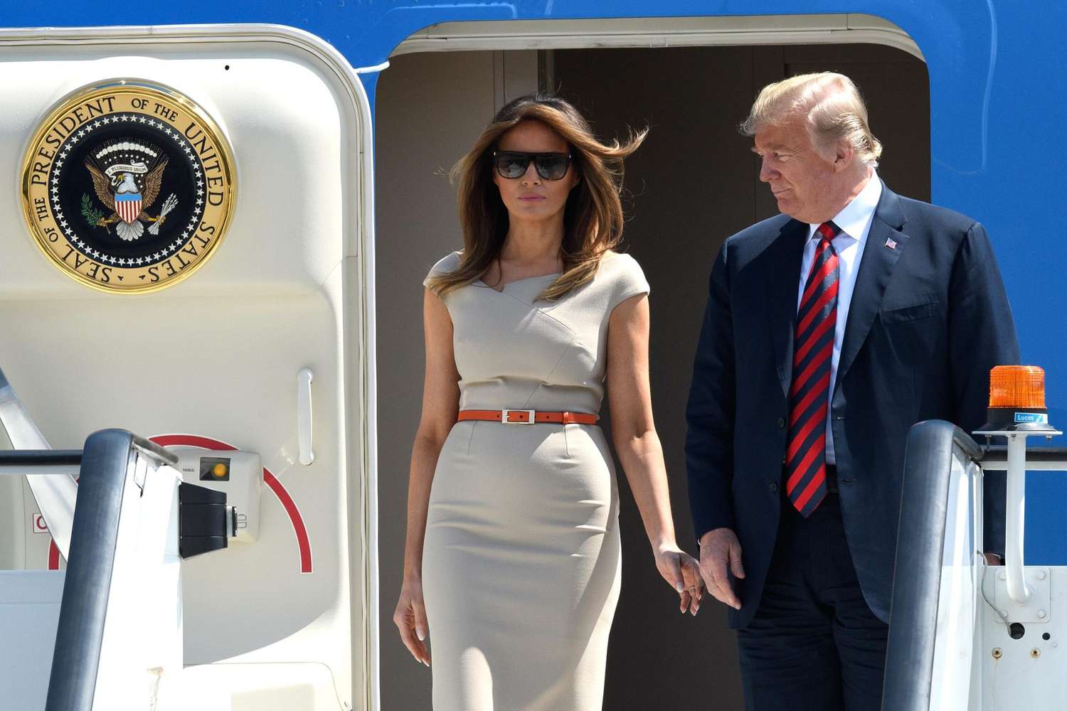 President Donald J. Trump And The First Lady Arrive In The UK