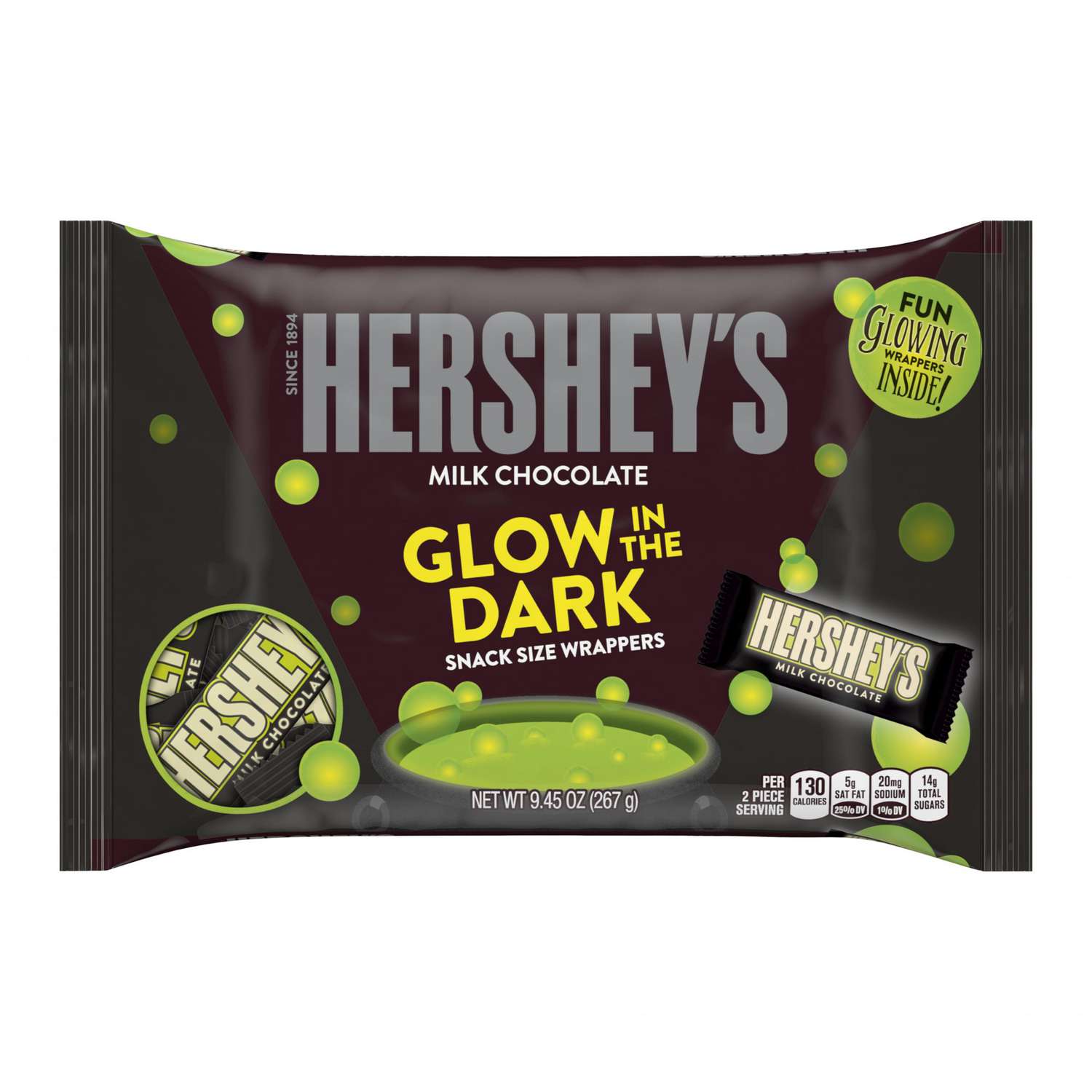 Hershey's Milk Chocoalte Bar Glow In The Dark Snack Size_9.45 oz._Front