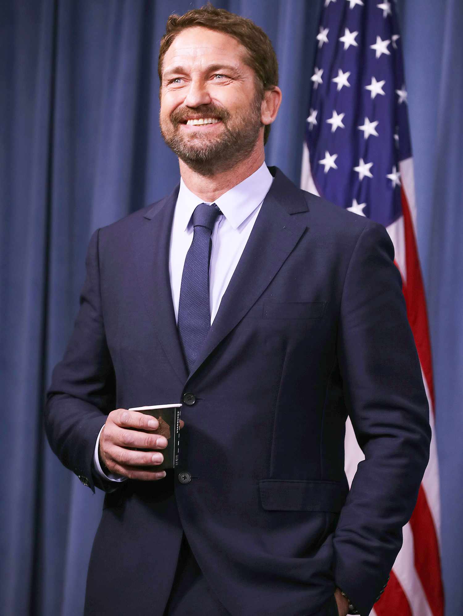 Actor Gerard Butler Discusses His New Film About Navy Attack Submarine Crew At The Pentagon
