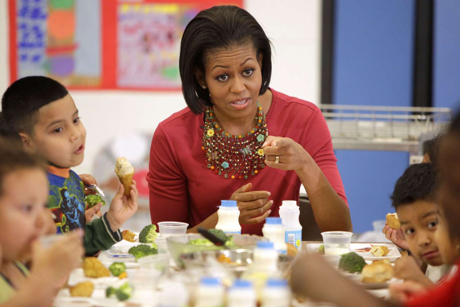 US First Lady Michelle Obama joins  chil