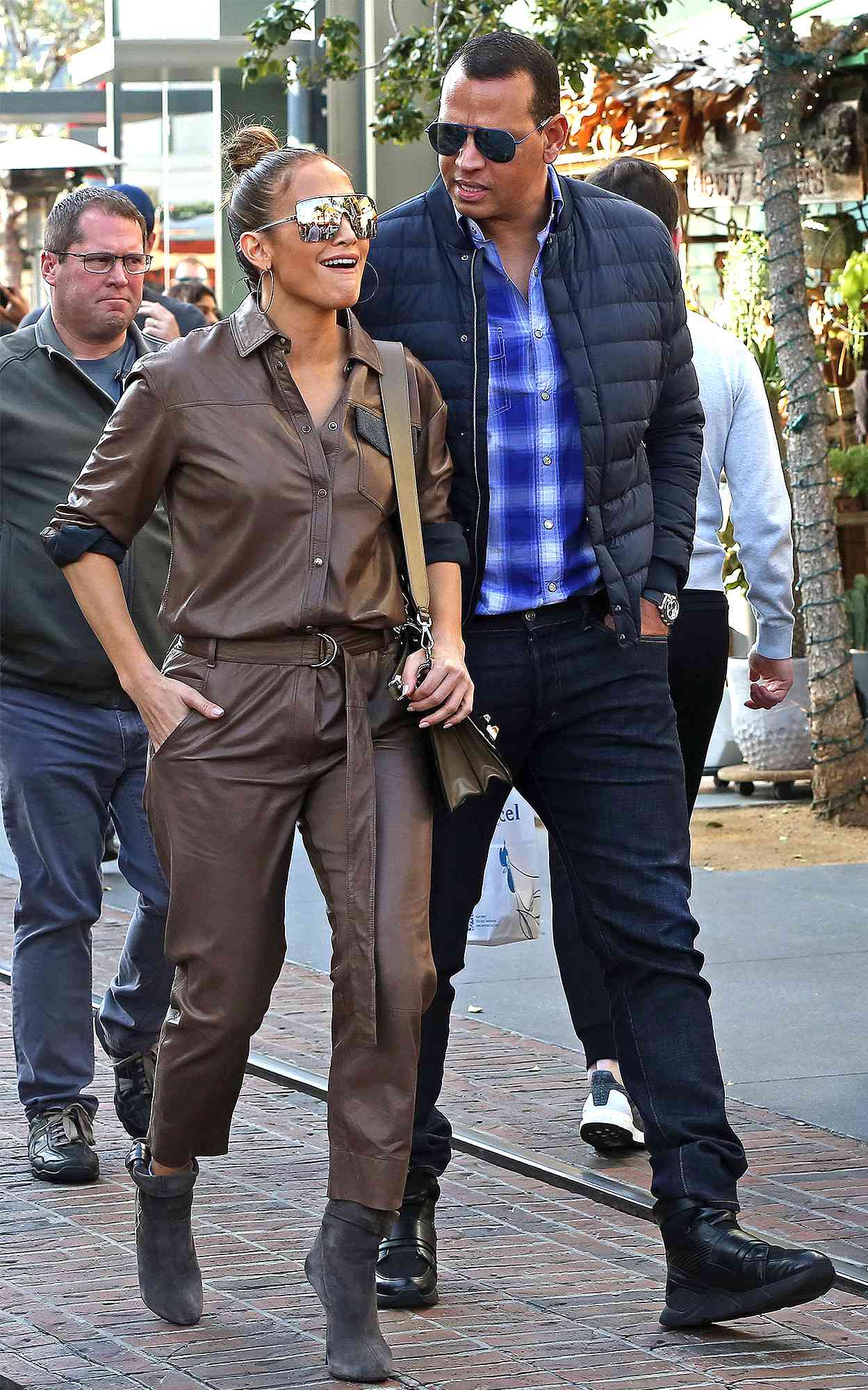 Jennifer Lopez and A rod doing some last minute Christmas shopping at the Grove in Los Angeles, CA