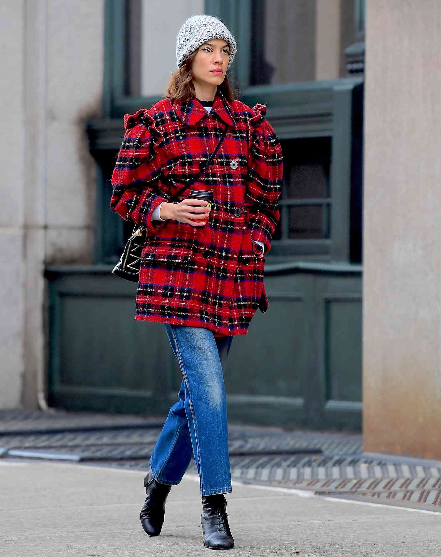 EXCLUSIVE: Alexa Chung Steps Out In The Perfect Chic Winter Ensemble