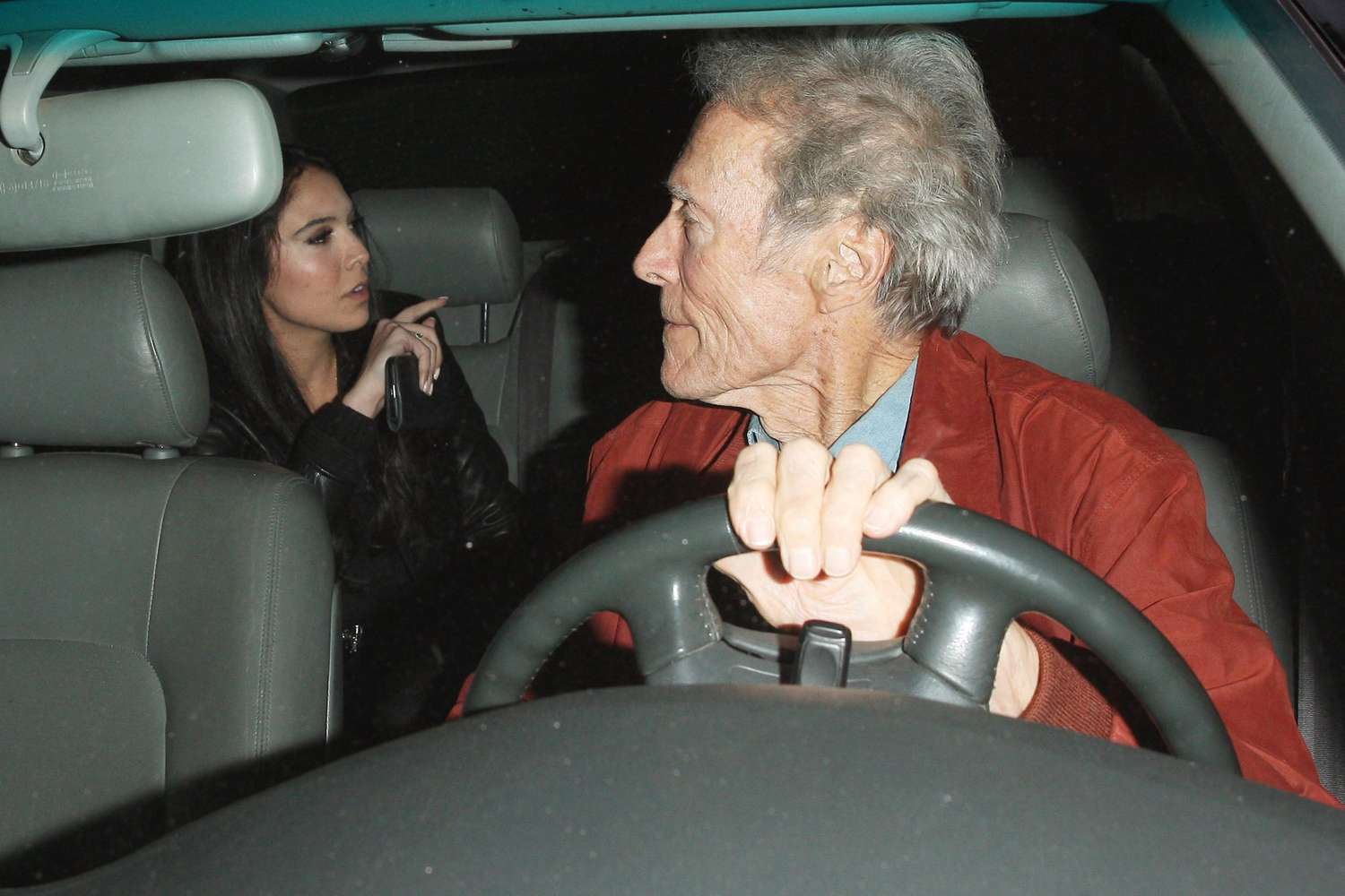 Actor Clint Eastwood (88) is spotted leaving LA hot spot Craig's with Mick Jagger's former fling Noor Alfallah, 23