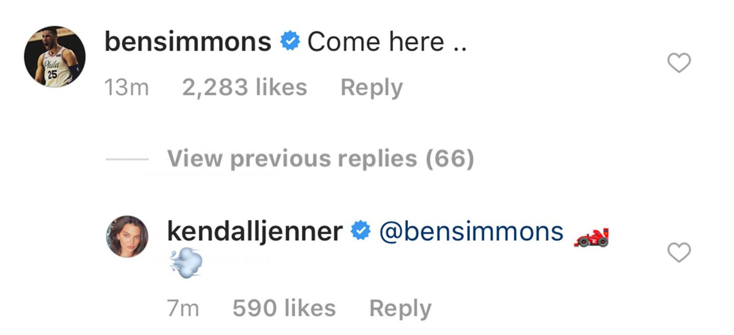 Kendall Jenner Ben SimmonsCredit: Kendall Jenner/Instagram