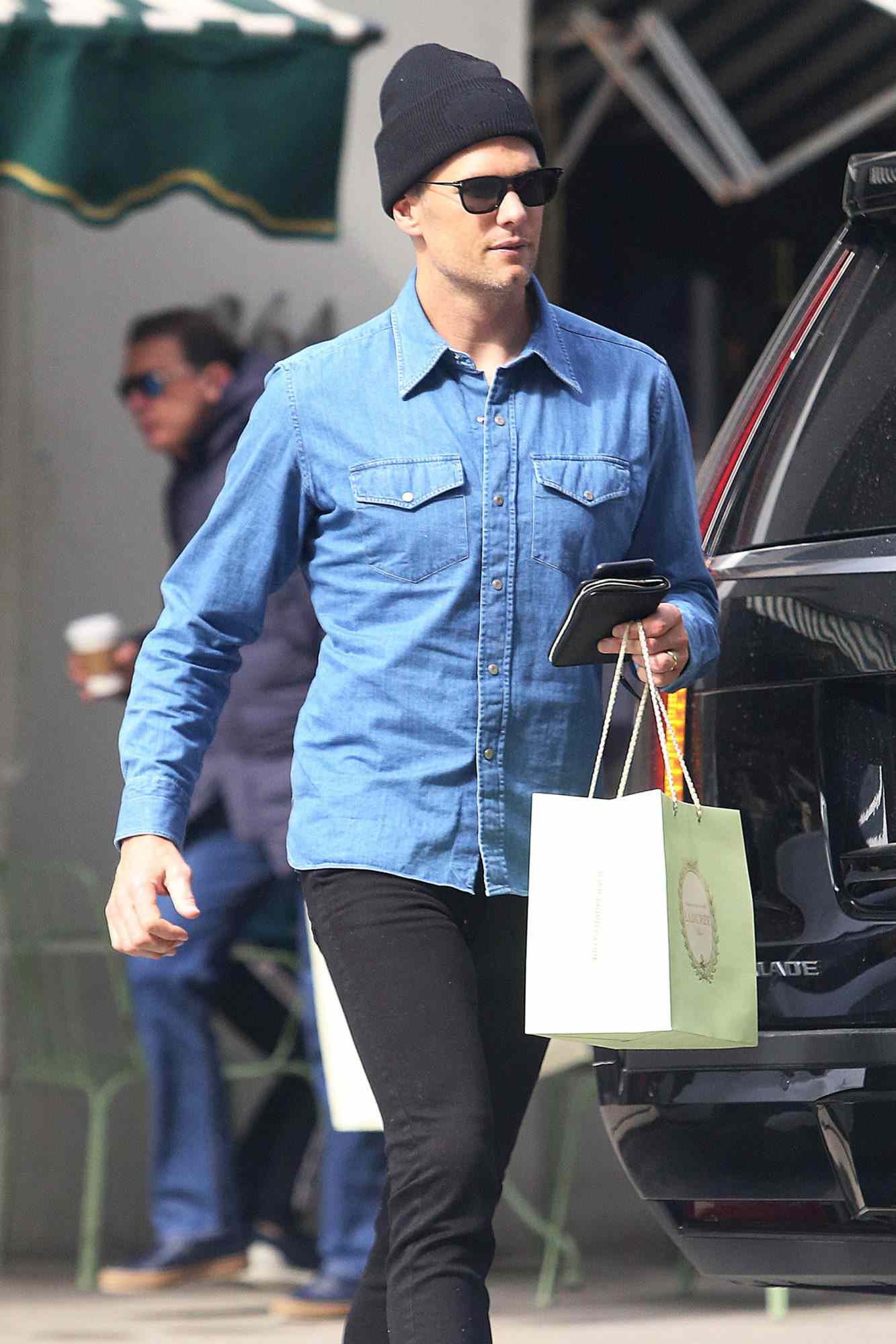 EXCLUSIVE: Tom Brady Heads Out to a French Bakery in New York City