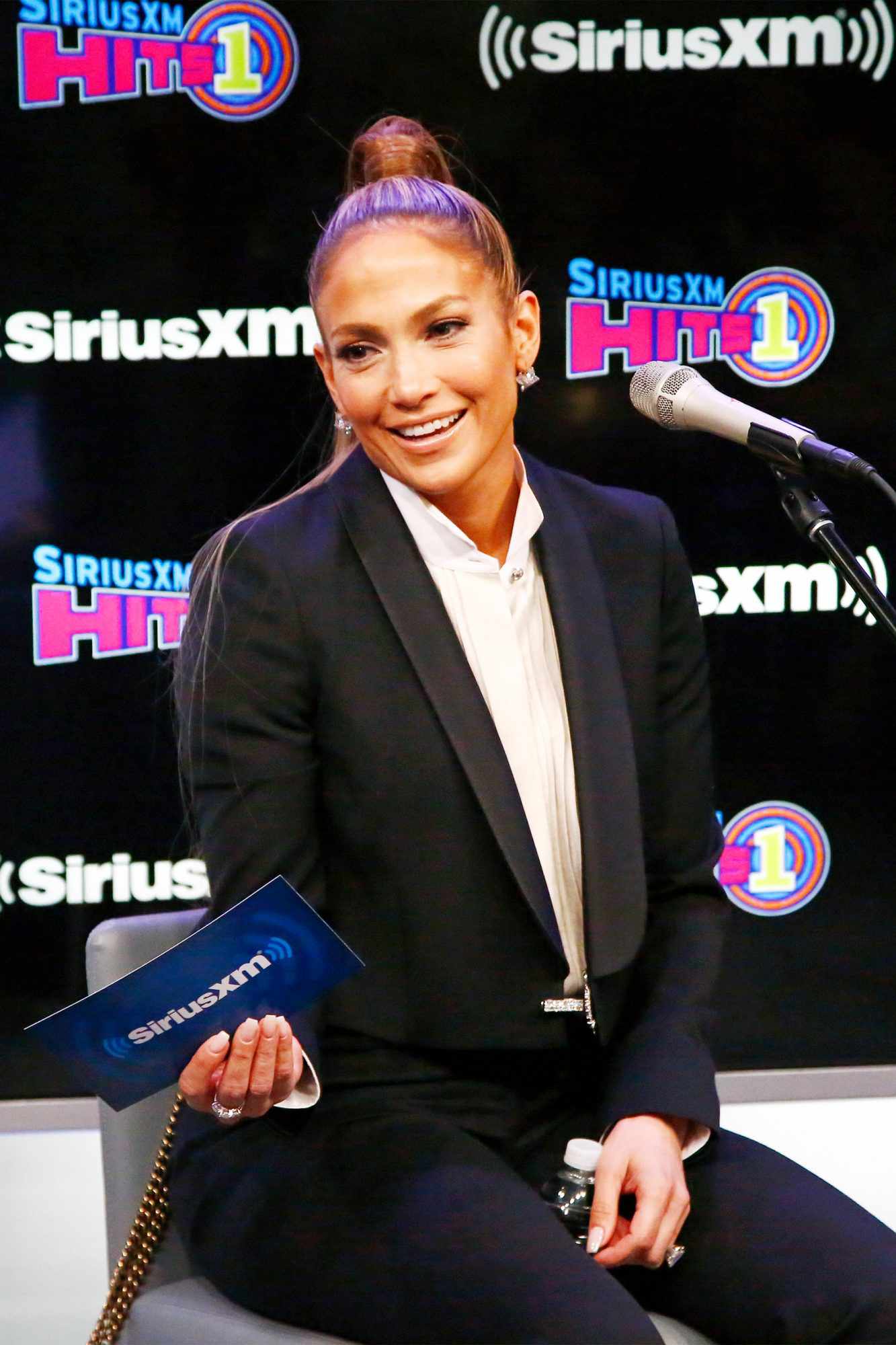 Jennifer Lopez Visits 'The Morning Mash Up' On SiriusXM Hits 1 Channel At The SiriusXM Studios In New York