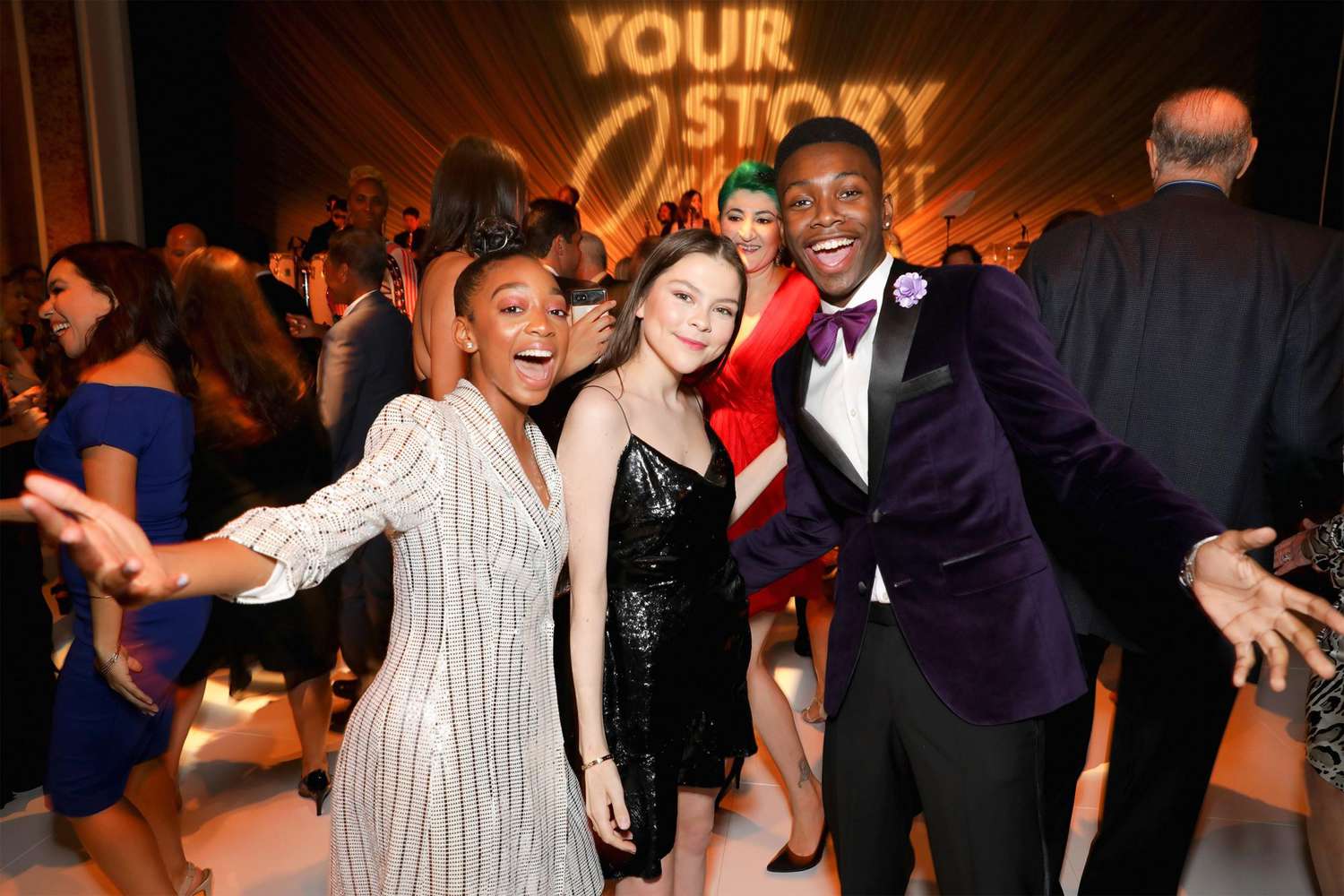 BEVERLY HILLS, CA - MAY 04: (L-R) Eris Baker, Hannah Zeile and Emcee Niles Fitch attend the Lupus LA 2019 Orange Ball at the Beverly Wilshire Hotel on May 4, 2019 in Beverly Hills, California. (Photo by Tiffany Rose/Getty Images for Lupus LA)