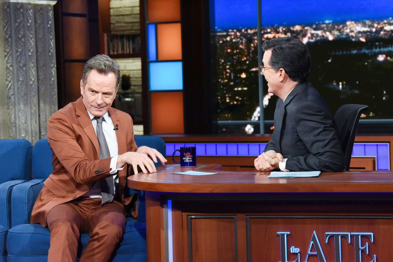 The Late Show with Stephen Colbert and guest Bryan Cranston