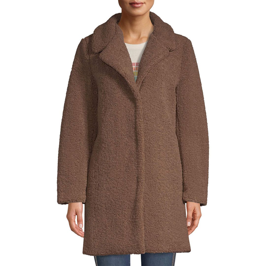 Scoop Teddy Faux Fur Overcoat from Walmart