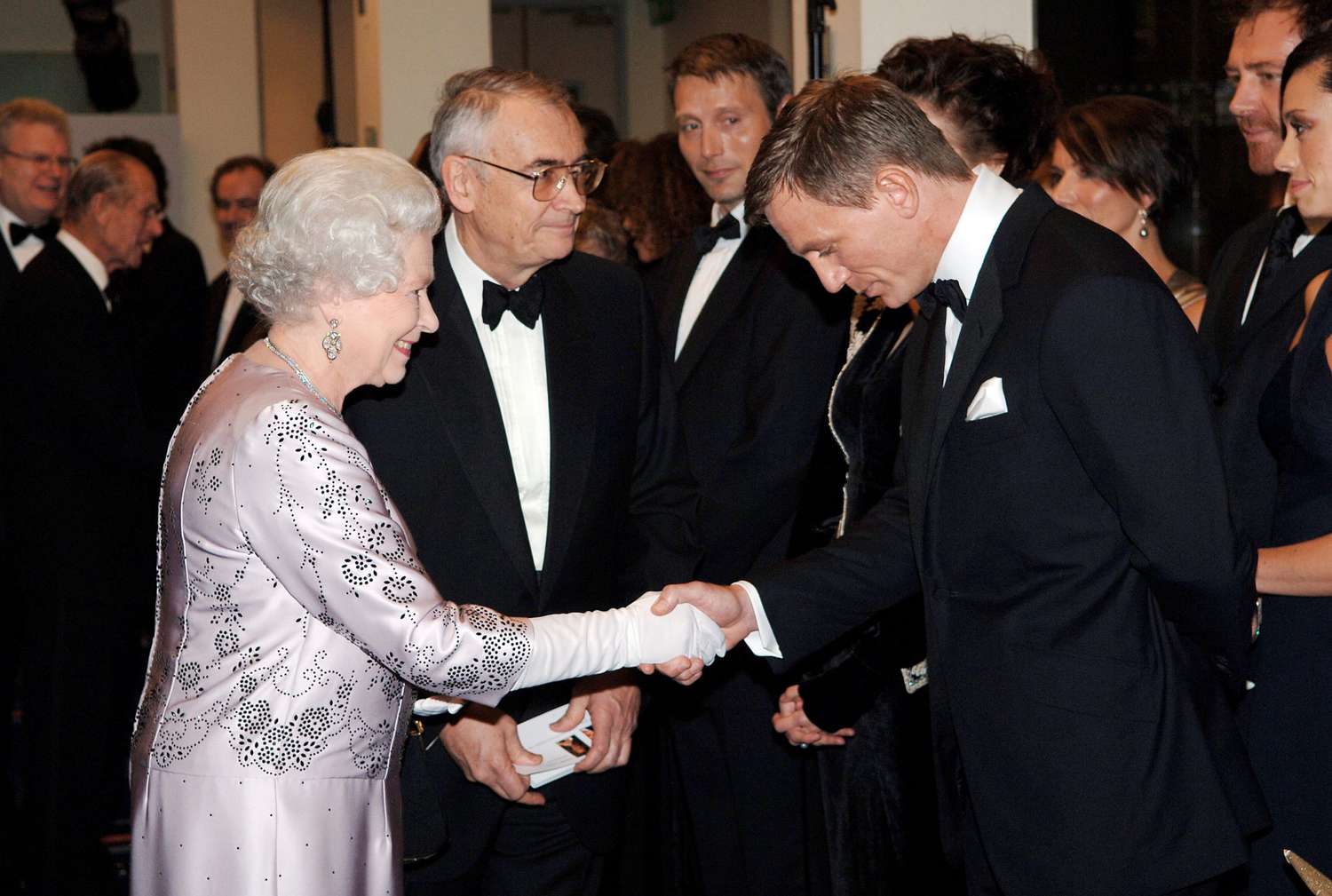Queen Elizabeth II meets actor Daniel Craig
