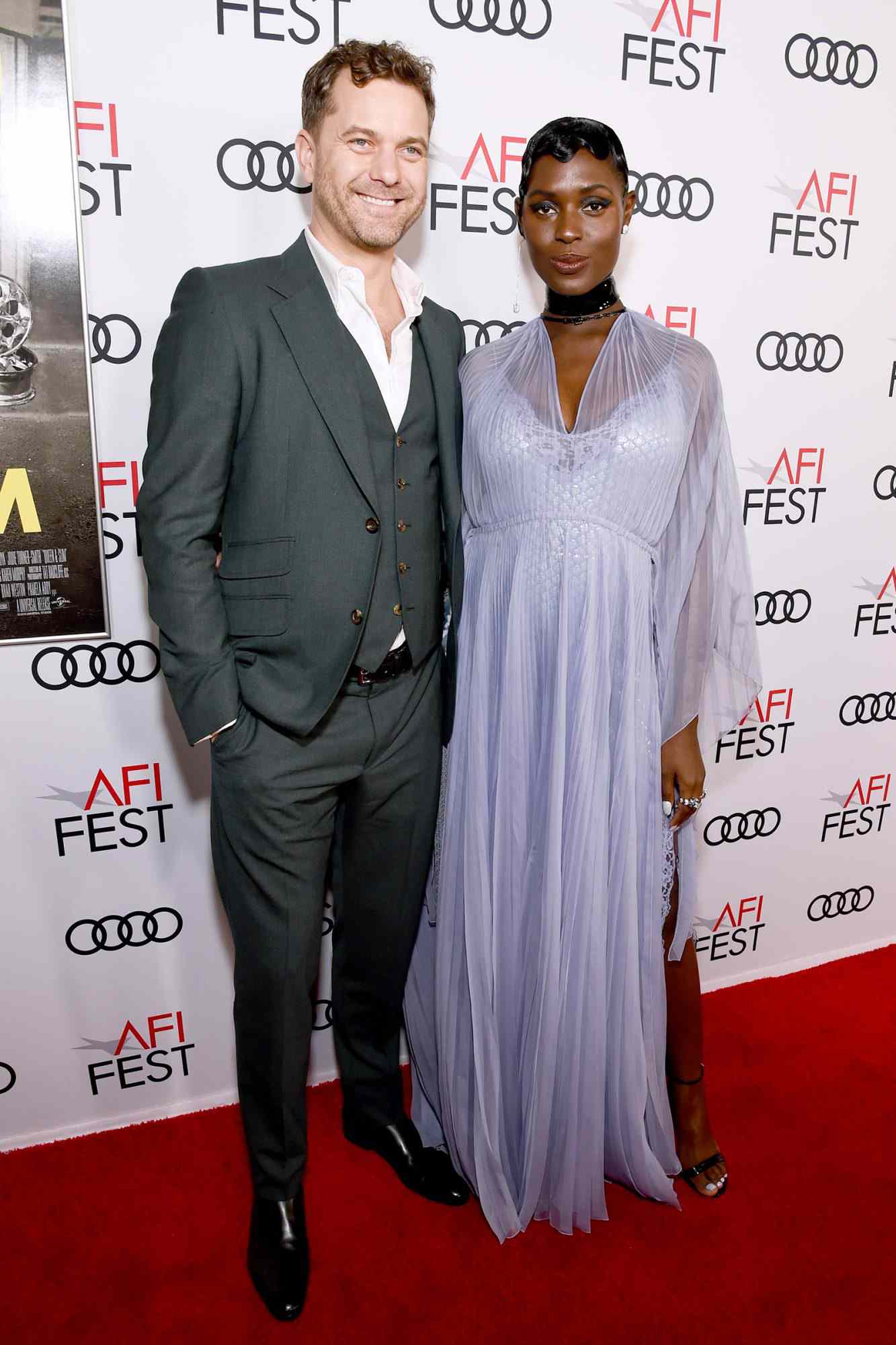 Joshua Jackson and Jodie Turner-Smith attend the "Queen & Slim" Premiere at AFI FEST 2019 presented by Audi at the TCL Chinese Theatre on November 14, 2019 in Hollywood, California