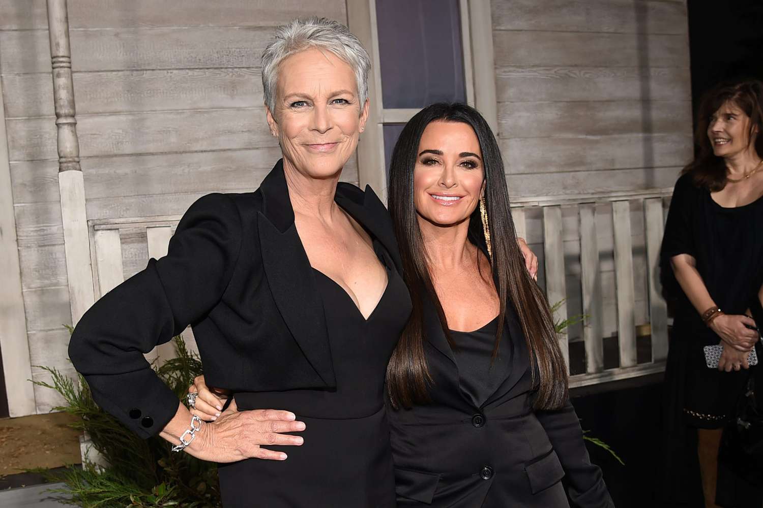 Jamie Lee Curtis (L) and Kyle Richards attend the Universal Pictures' "Halloween" premiere at TCL Chinese Theatre on October 17, 2018 in Hollywood, California