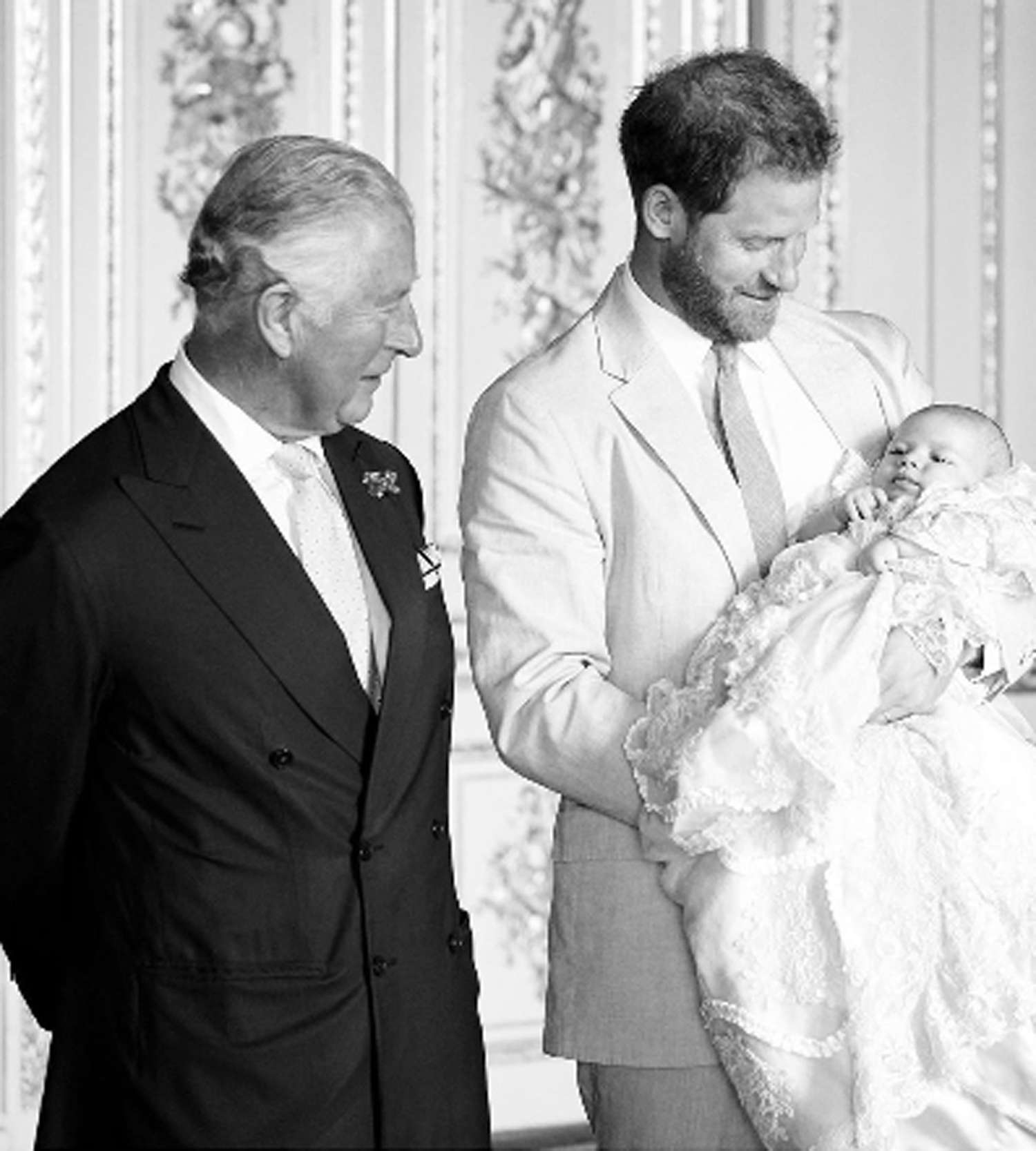 Prince Charles, Prince of Wales, Prince Harry, Duke of Sussex, Archie Harrison Mountbatten-Windsor