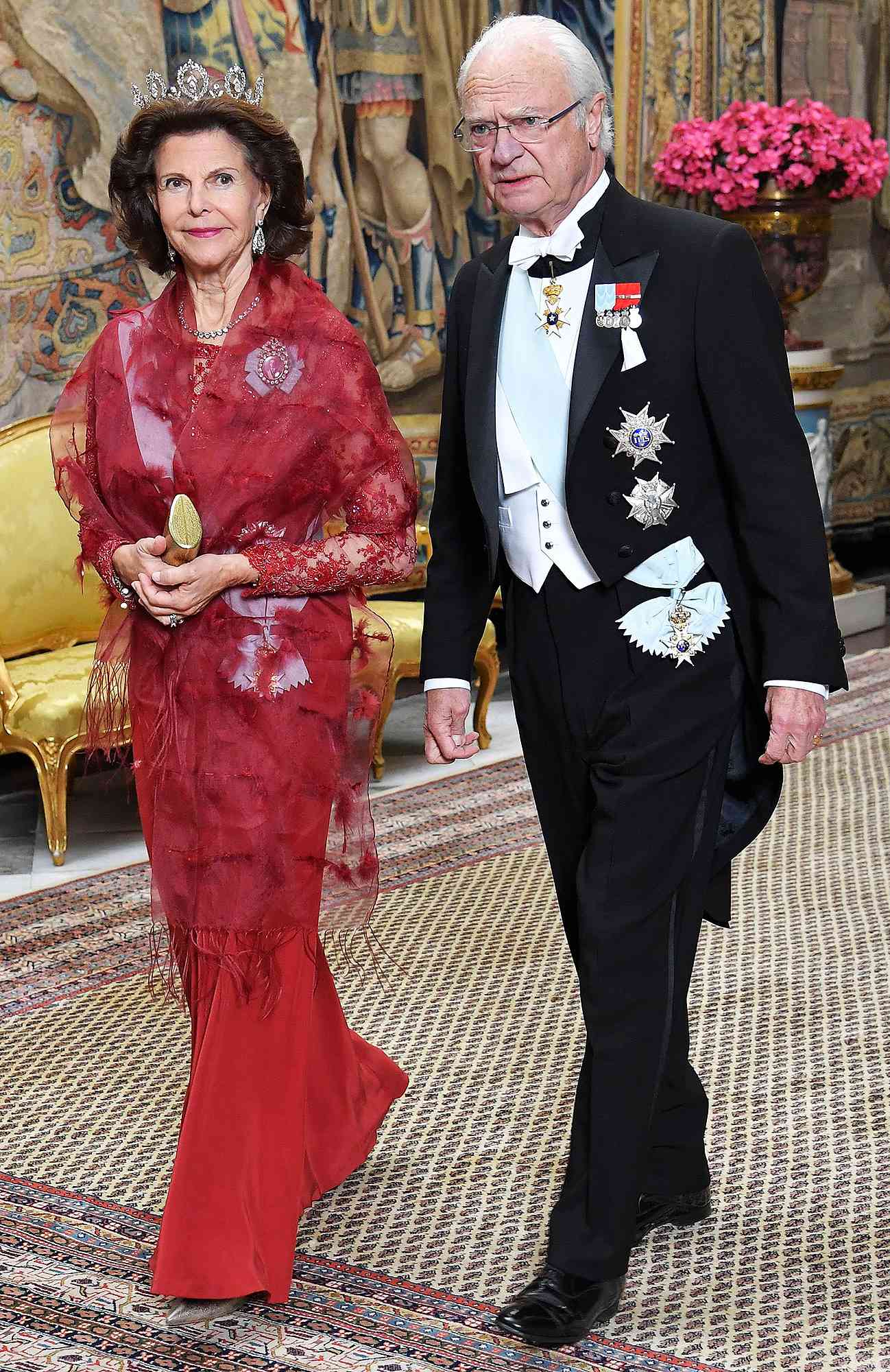 Queen Silvia and King Carl Gustaf Swedish Royal Dinner,