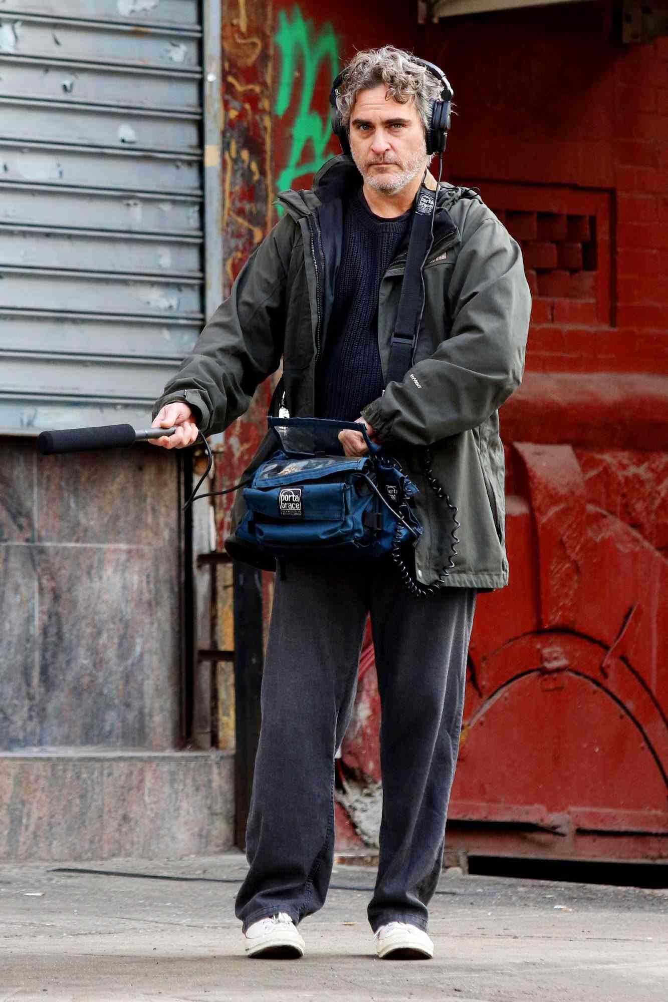 Joaquin Phoenix is seen for the first time as he gets back to work for the upcoming &ldquo;Untitled Mike Mills Project&rdquo; filming in New York City