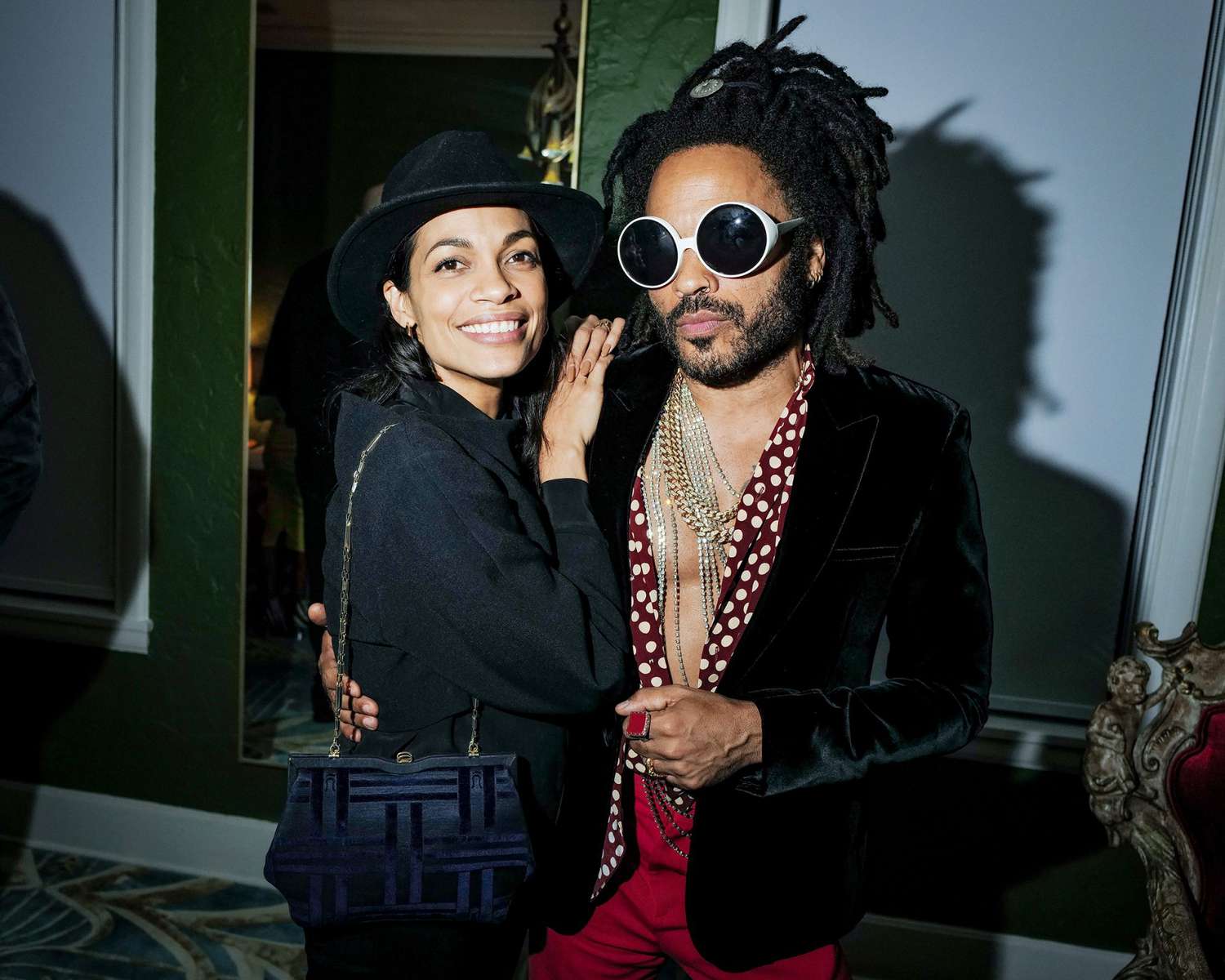 Rosario Dawson and Lenny Kravitz attend Dom Perignon&rsquo;s Last Supper party :Hosted by Lenny Kravitz & Alan Faena