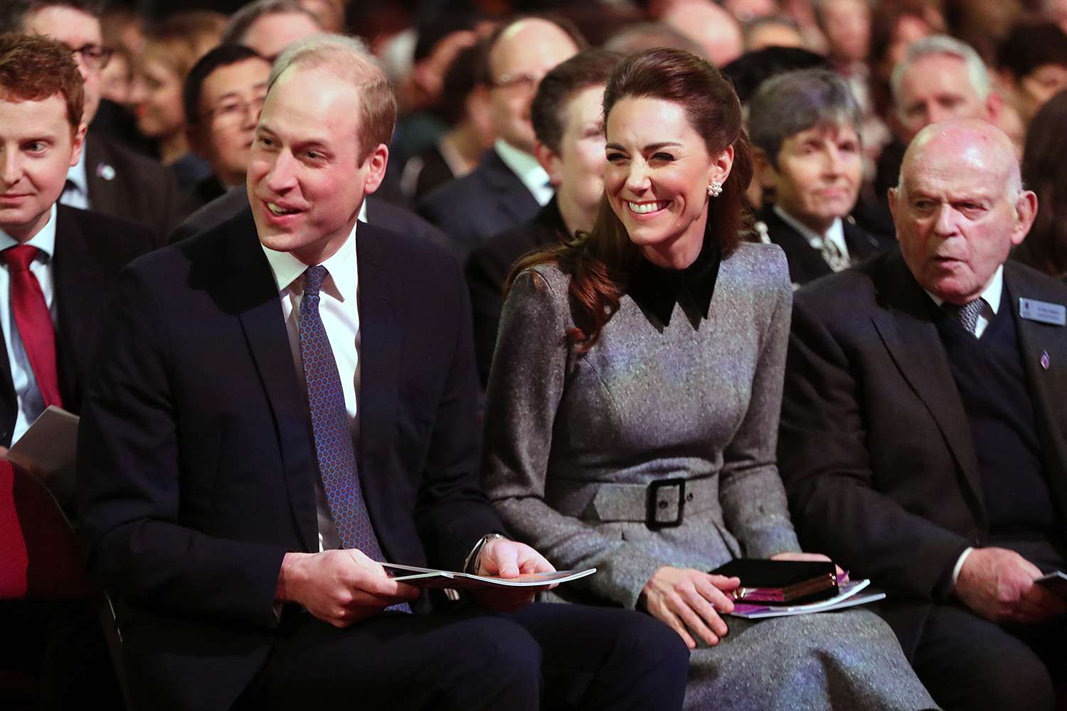 Prince William, Duke of Cambridge and Catherine, Duchess of Cambridge attend the UK Holocaust Memorial Day Commemorative Ceremony in Westminster on January 27, 2020 in London, England
