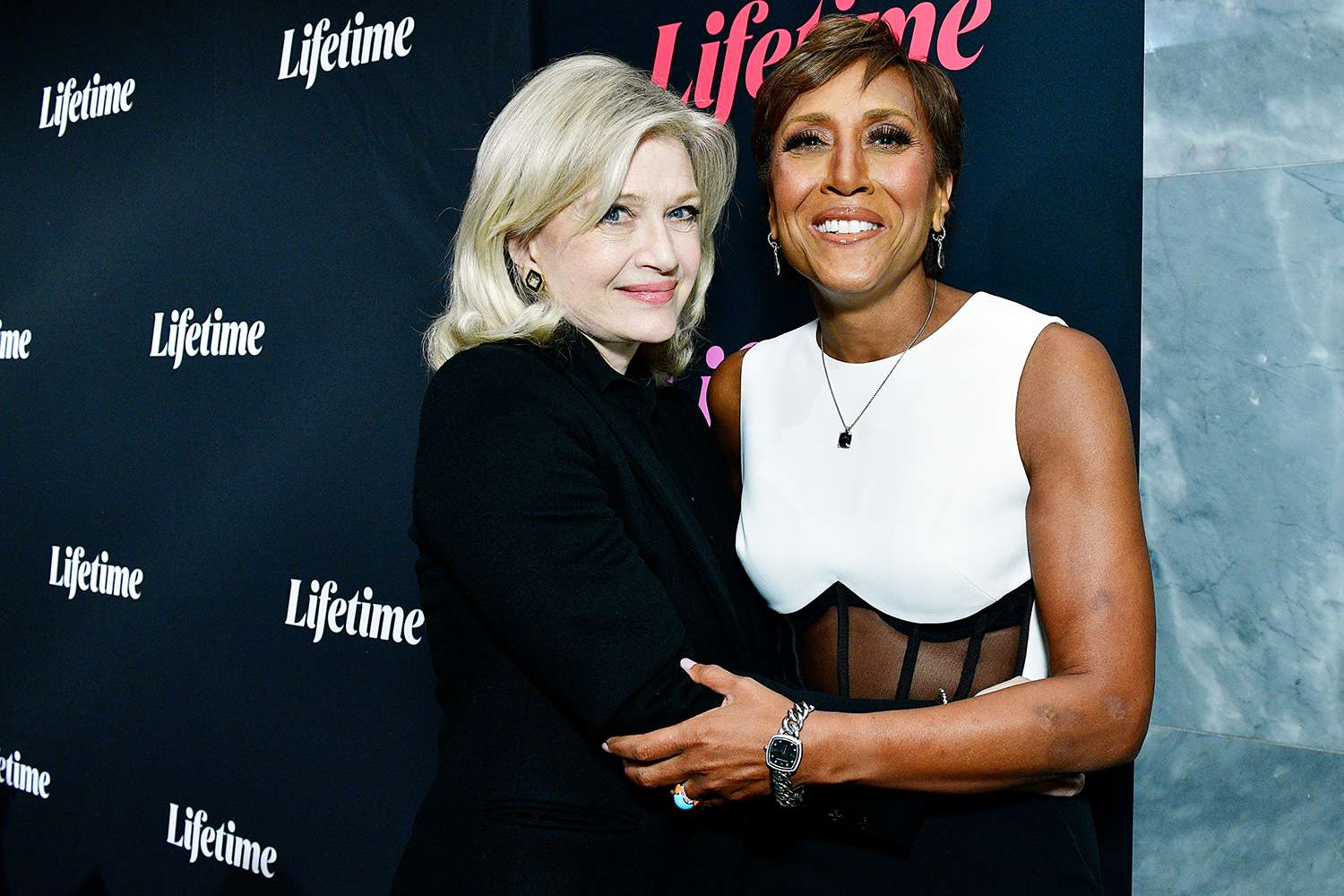 Diane Sawyer and Robin Roberts attend the Lifetime special screening: Robin Roberts Presents "Stolen By My Mother, The Kamiyah Mobley Story"on January 13, 2020 in New York City