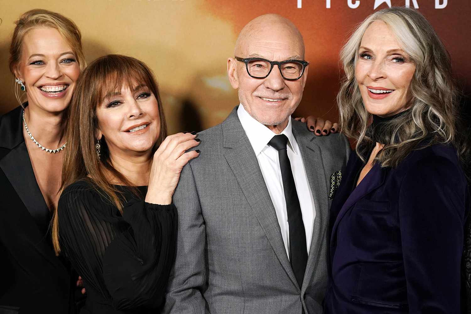 Jeri Ryan, Marina Sirtis, Patrick Stewart and Gates McFadden attend the premiere of "Star Trek: Picard" at ArcLight Cinerama Dome on January 13, 2020 in Hollywood