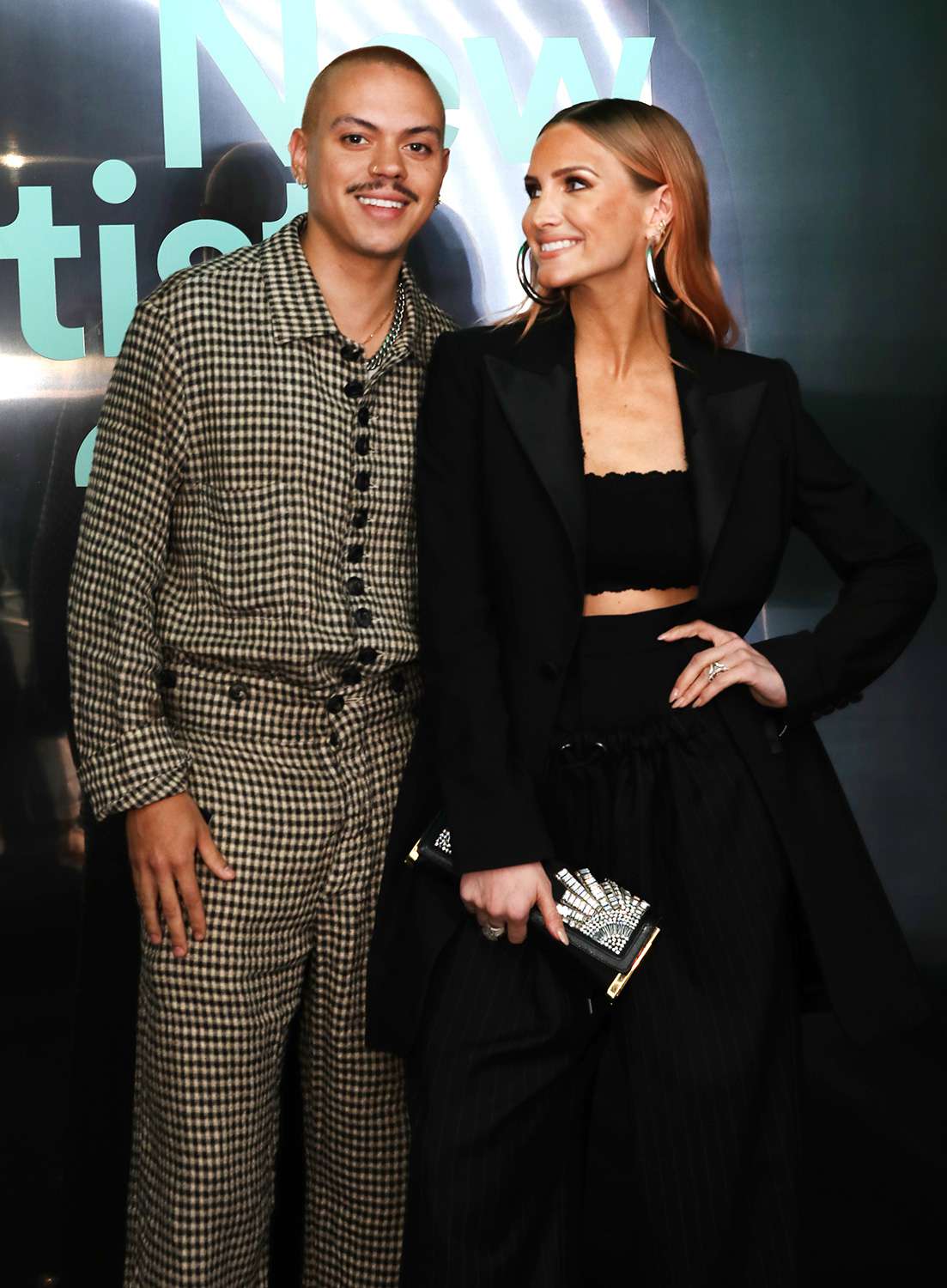 Evan Ross and Ashlee Simpson attend Spotify Hosts "Best New Artist" Party at The Lot Studios on January 23, 2020 in Los Angeles, California