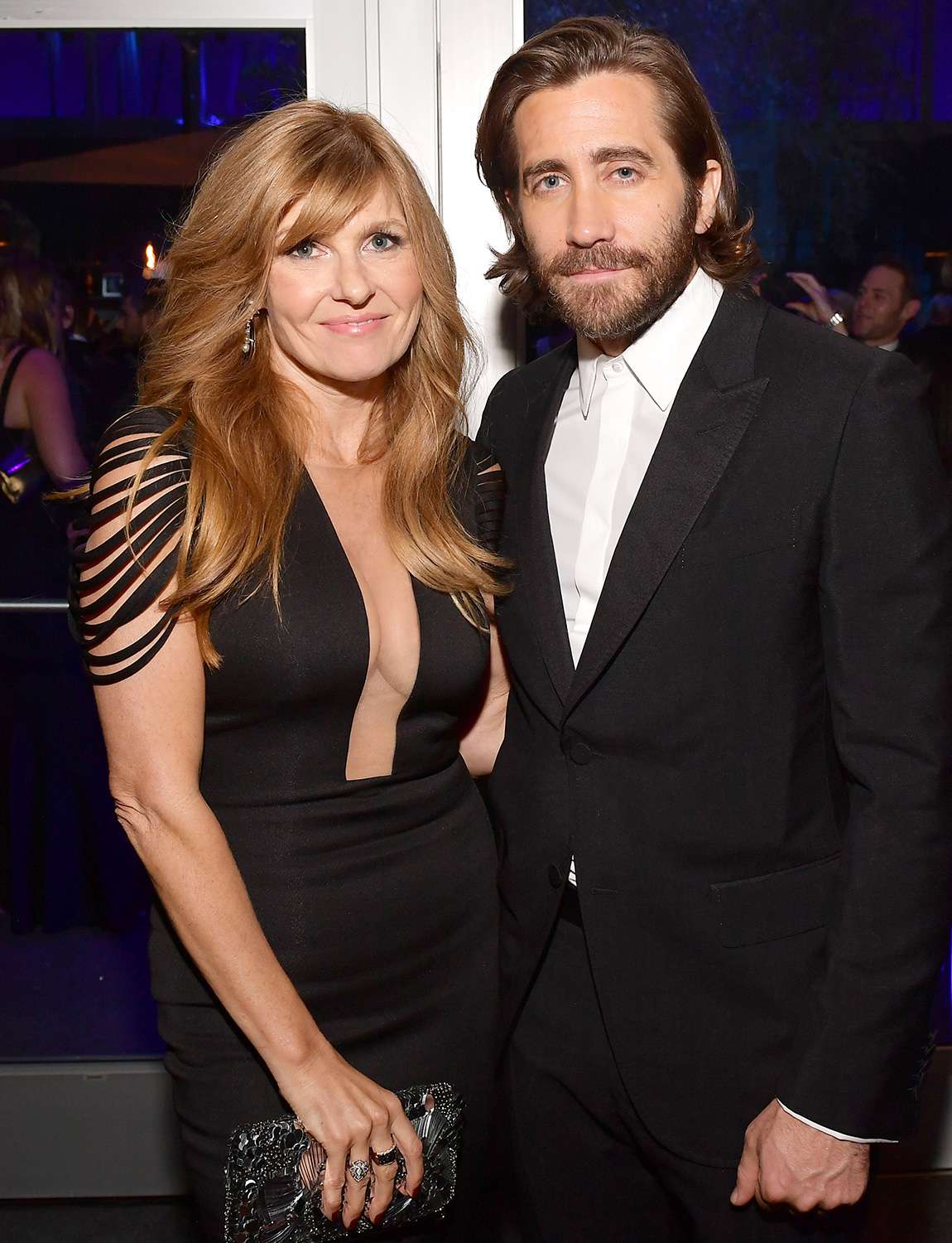Jake Gyllenhaal and Connie Britton attend the 2020 Vanity Fair Oscar Party hosted by Radhika Jones at Wallis Annenberg Center for the Performing Arts on February 09, 2020 in Beverly Hills, California