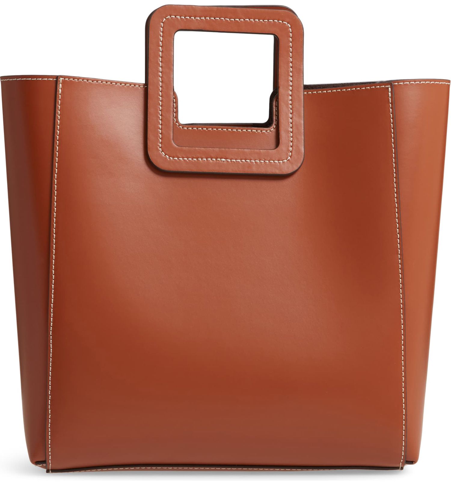 STAUD Shirley Calfskin Leather Handbag, Main, color, TAN Shirley Calfskin Leather Handbag STAUD