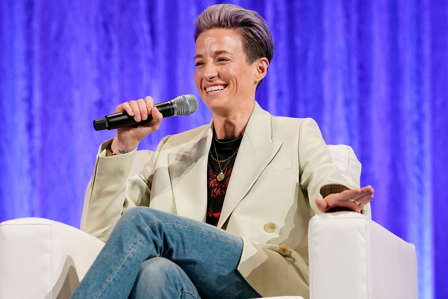 Megan Rapinoe speaks on stage during Watermark Conference For Women 2020 at San Jose Convention Center on February 12, 2020 in San Jose, California