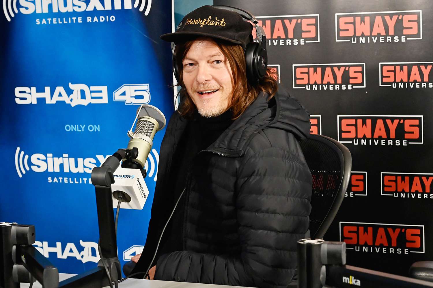 Norman Reedus visits 'Sway in the Morning' hosted by SiriusXM's Sway Calloway on Eminem's Shade 45 the SiriusXM Studios on February 28, 2020 in New York City