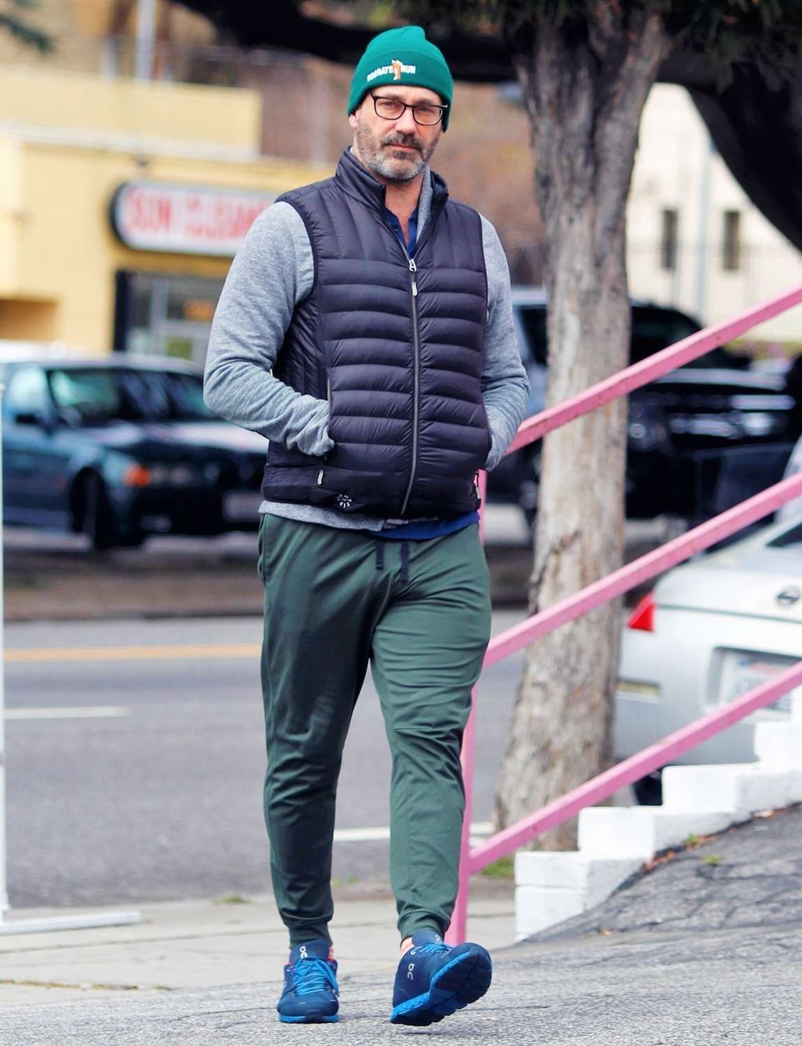 Jon Hamm is a cozy man for a walk in LA