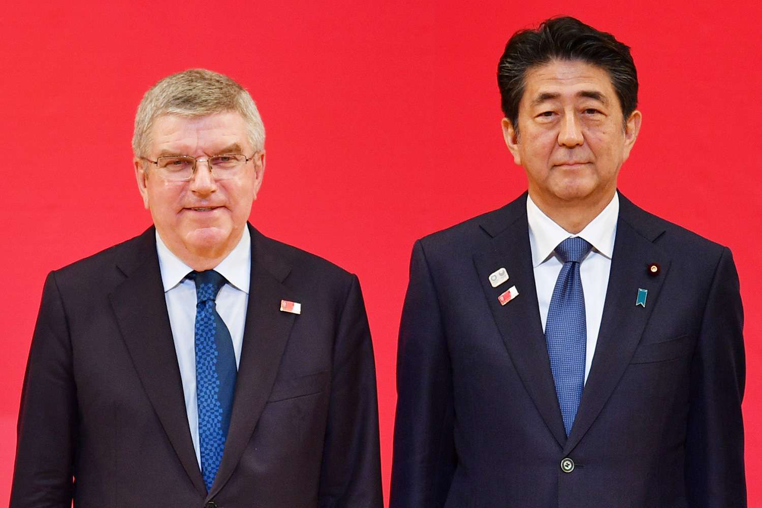 International Olympic Committee (IOC) President Thomas Bach and Japanese Prime Minister Shinzo Abe